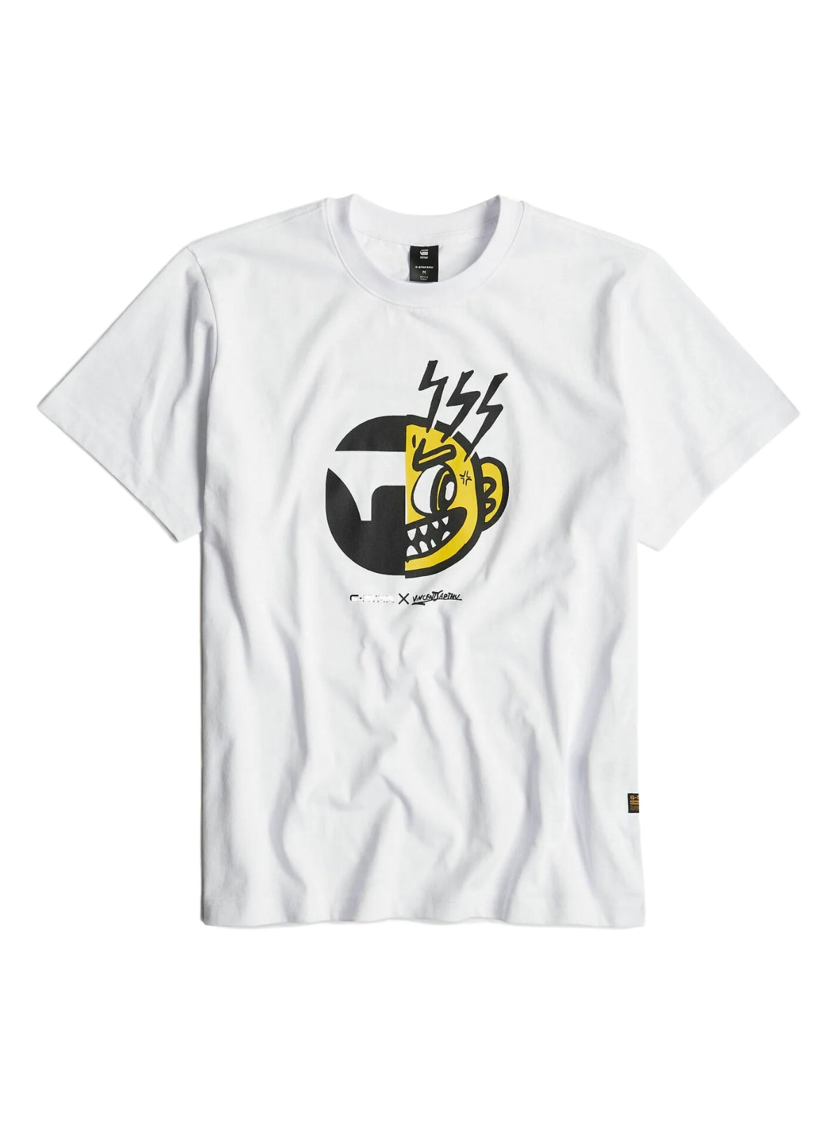 G-Star T-Shirt Face Cartoon White